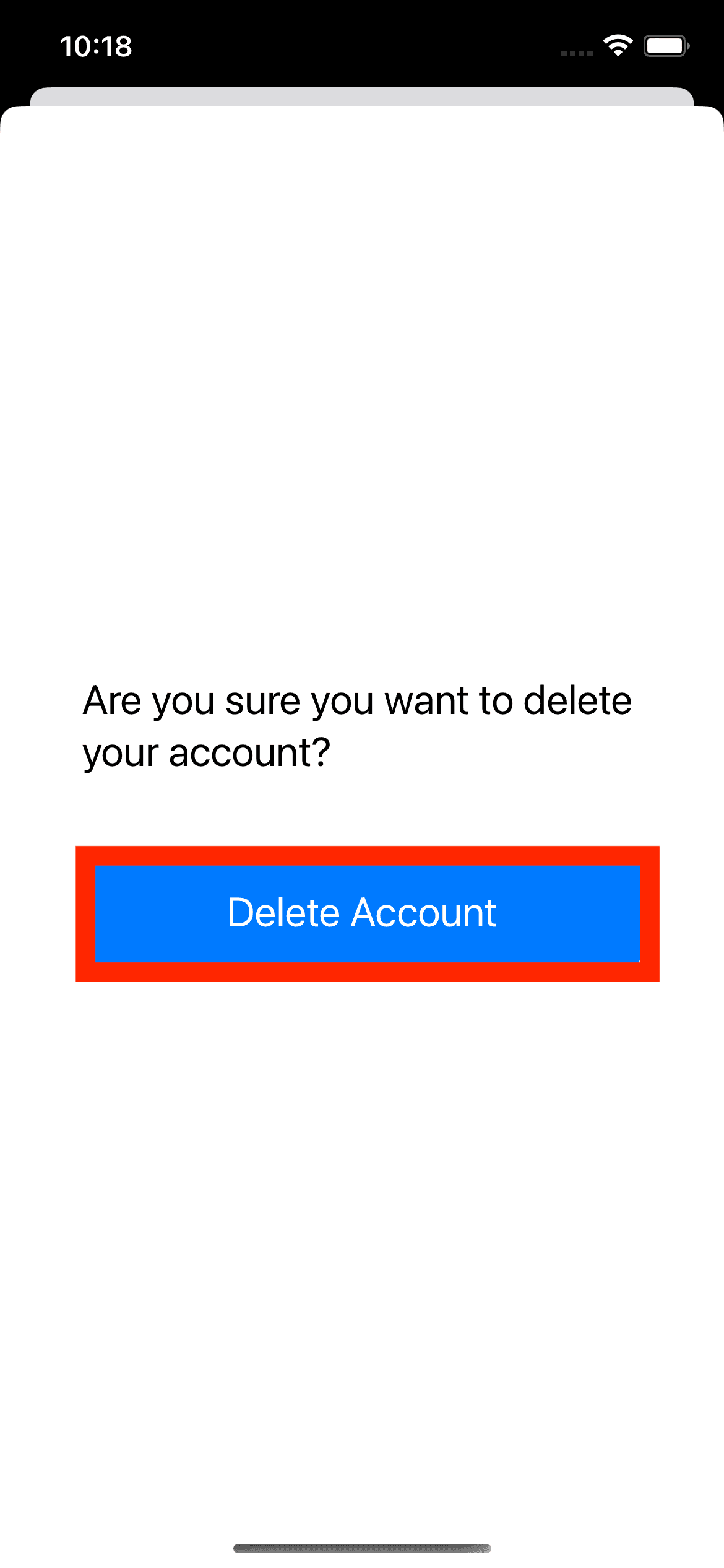 Confirm deletion screenshot