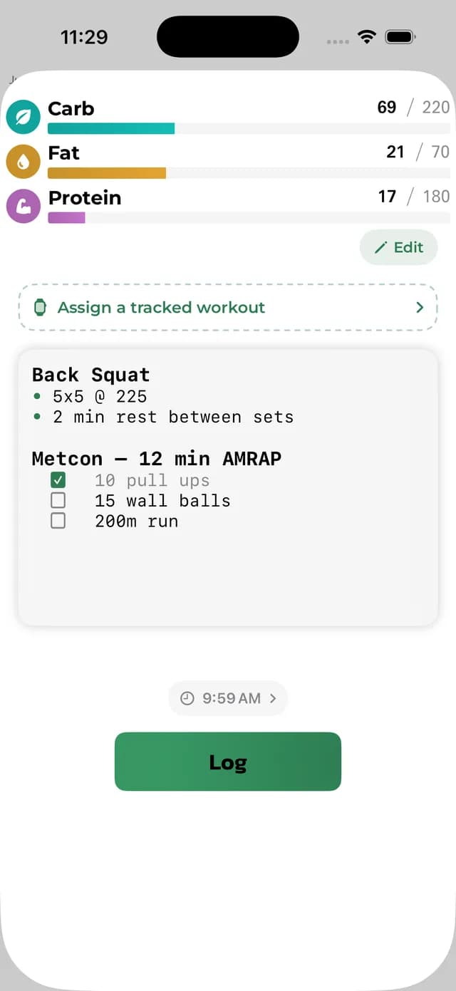 Workout composer with tags and whiteboard-style text editor